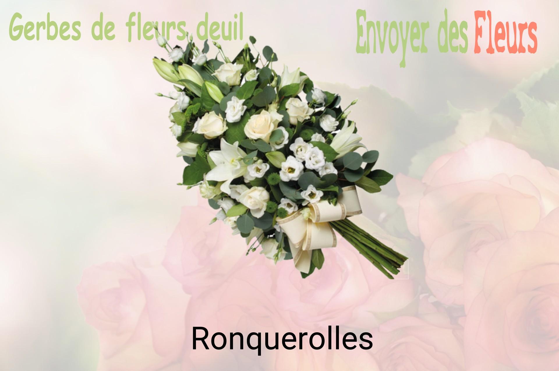 Gerbe de fleurs de deuil livrée à Ronquerolles